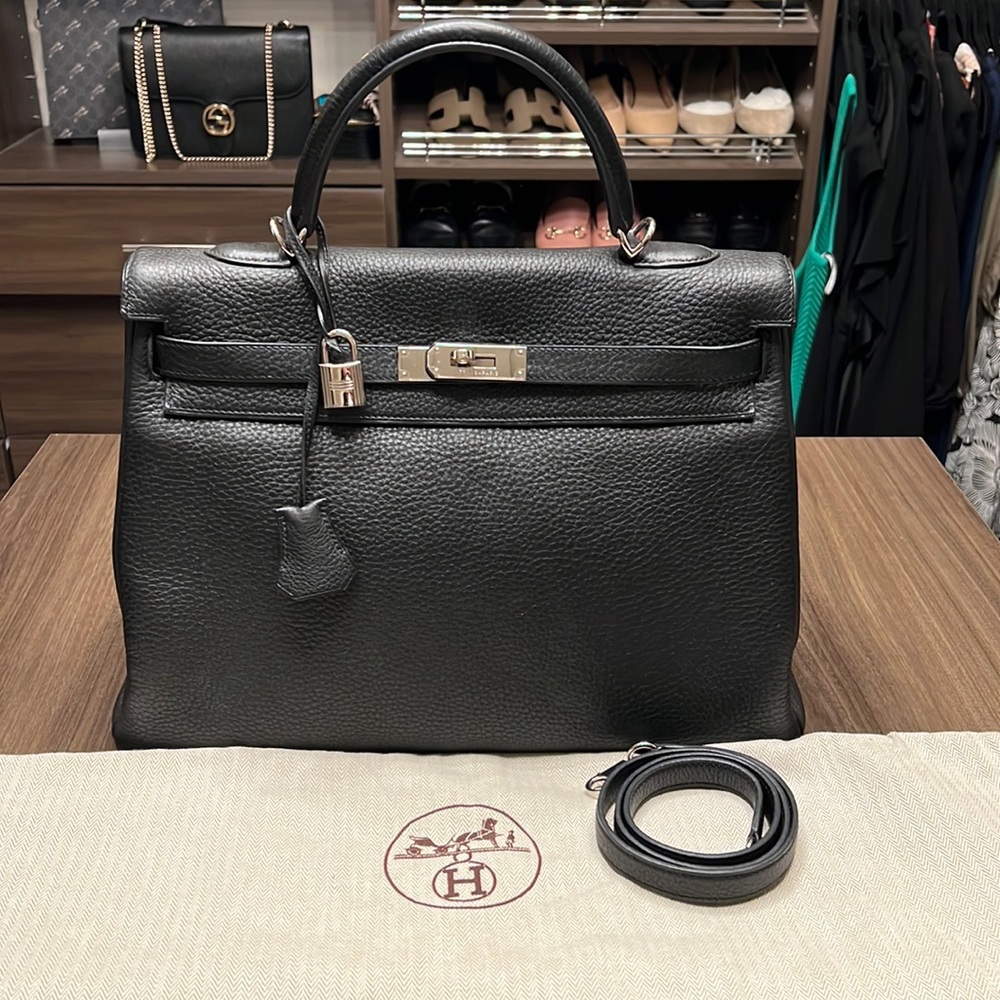 Hermes Kelly 35 Nior Togo Palladium Hardware Handbag